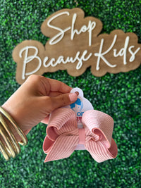 King Grosgrain Hair Bow with Wide Wale Corduroy Overlay - SWEET NECTAR