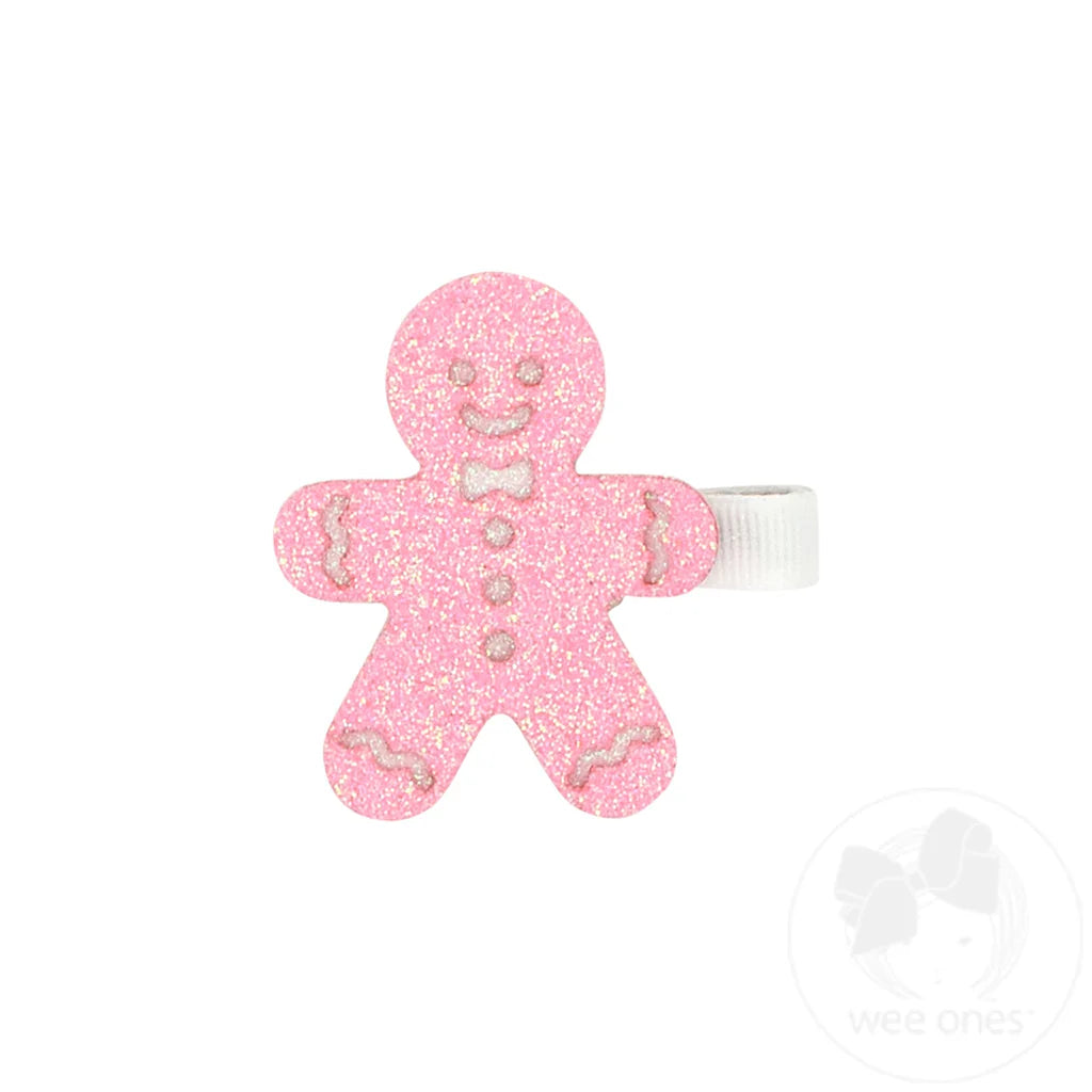 Layered Glitter Holiday Hair Clip - Gingerbread