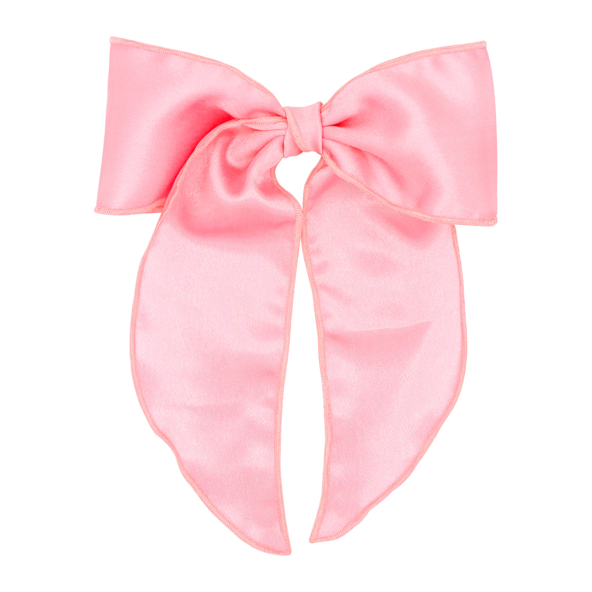 King Satin Bowtie with Twisted Wrap and Whimsy Tails - PINK