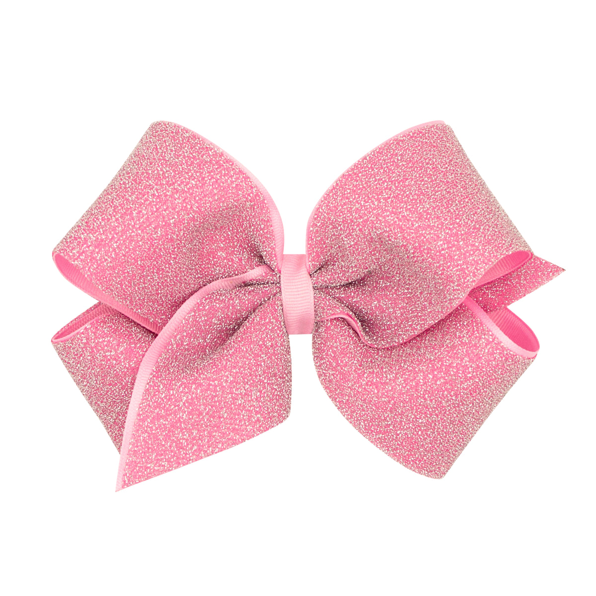 King Metallic Lurex with Grosgrain Underlay Hair Bow - PEARL