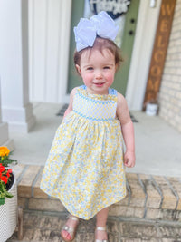 RTS: PO14: Floral Smocked Dress