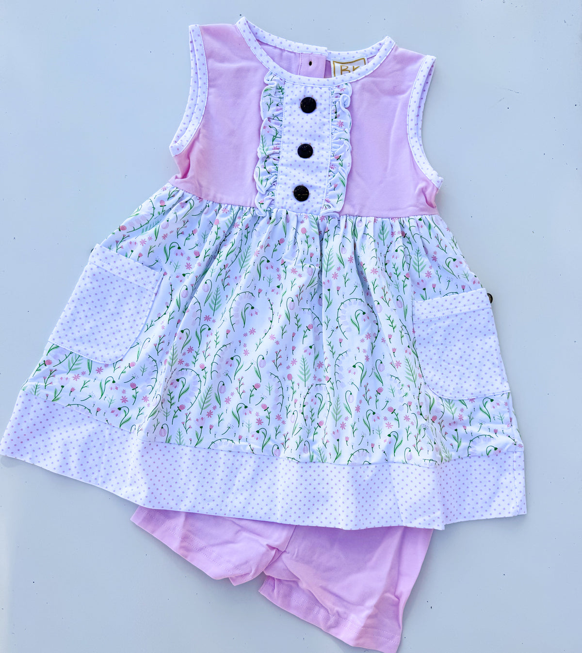 Everyday Spring Dress WITH fitted pink shorts