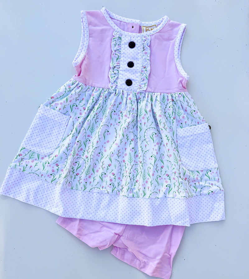 Everyday Spring Dress WITH fitted pink shorts