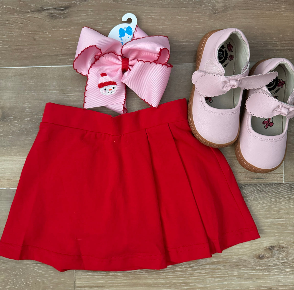 RTS : 3 Pleated Red Skort