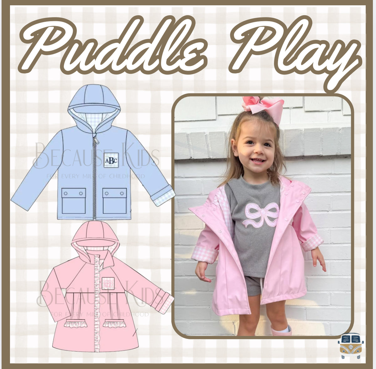 Puddle Play: Girls Rain Jacket (ETA: APRIL)