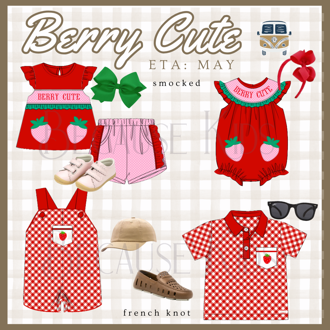 Berry Cute: Girls Shorts Set