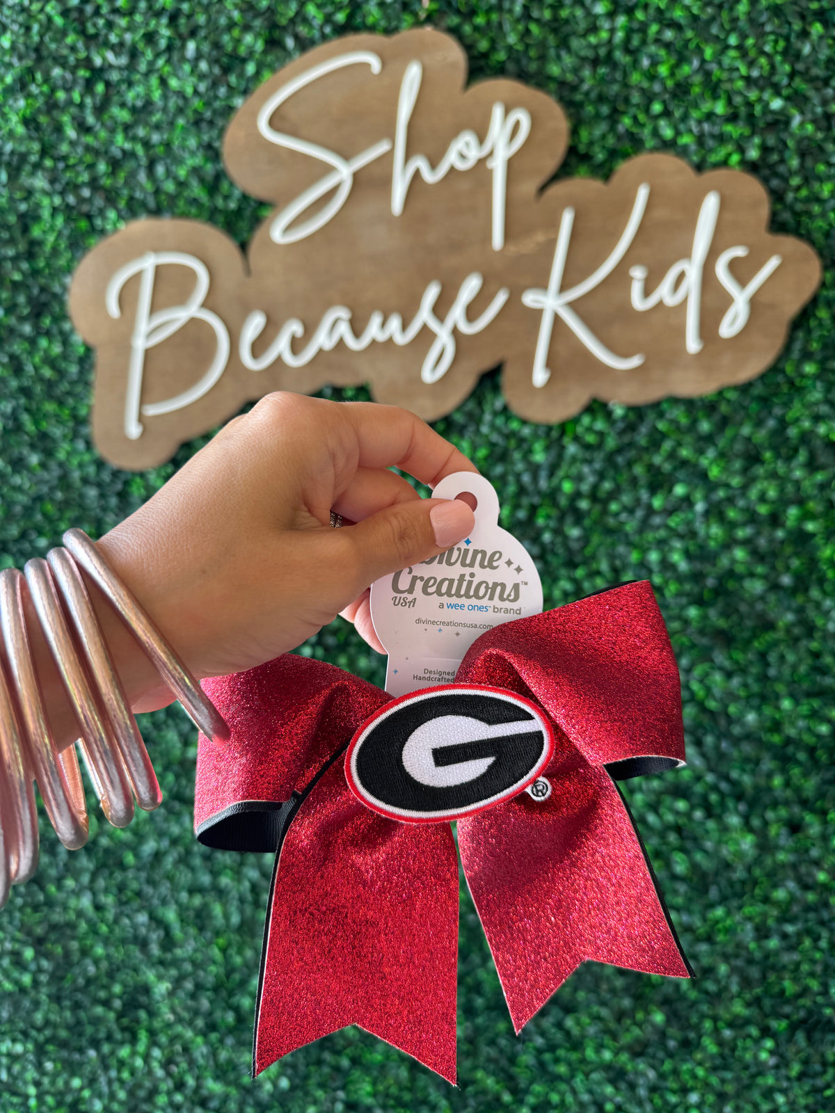 UGA King Glitter Cheer Overlay with Patch