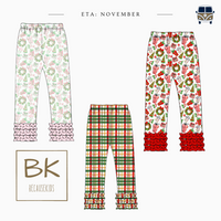 RTS: Red Wreath Holiday Leggings