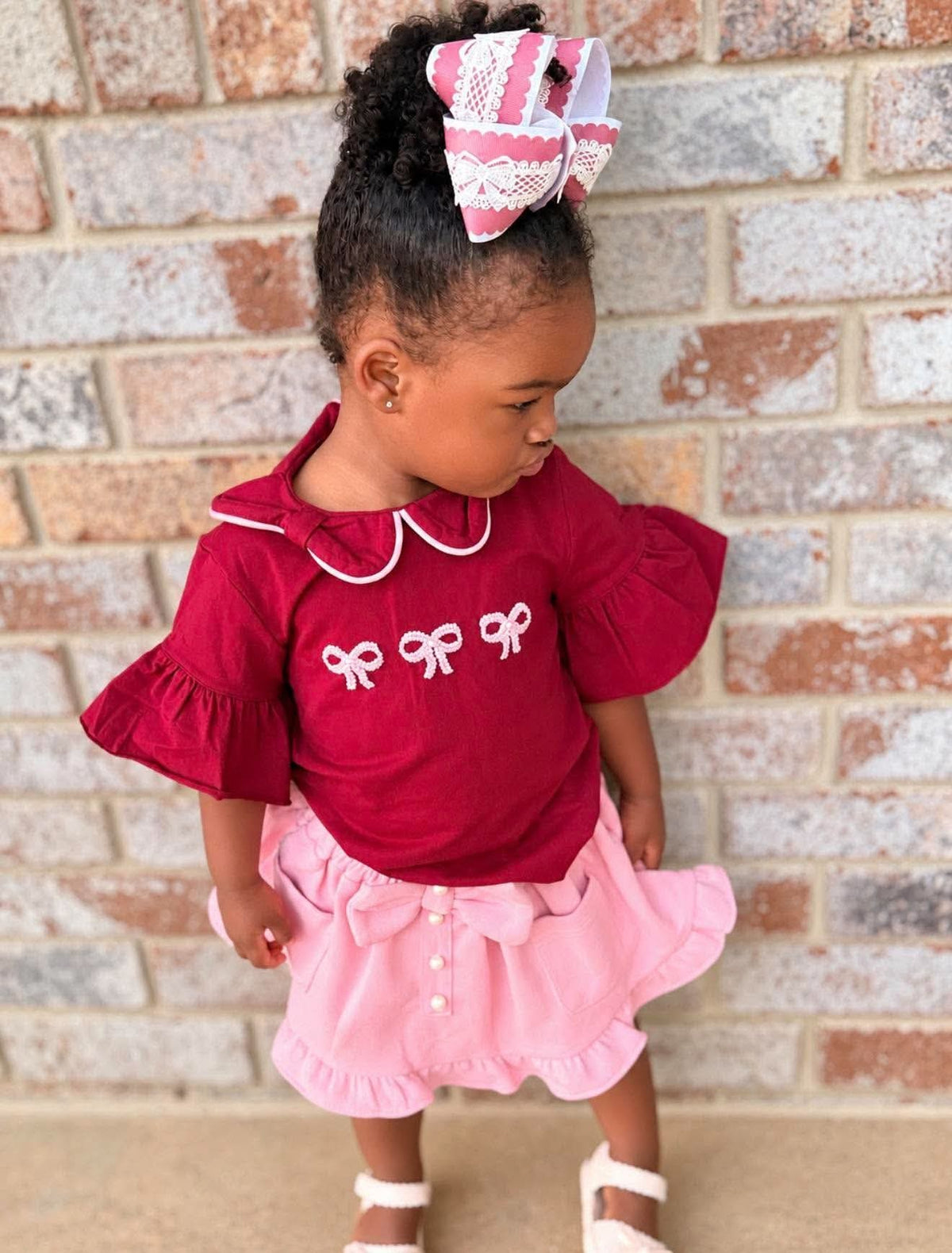 Blushing Pearl: Girls Skirt Set