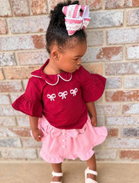 Blushing Pearl: Girls Skirt Set