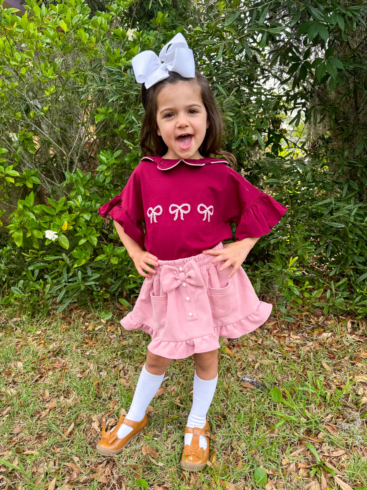Blushing Pearl: Girls Skirt Set