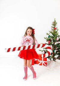 Candy Stripe Lace Top Knee High Socks