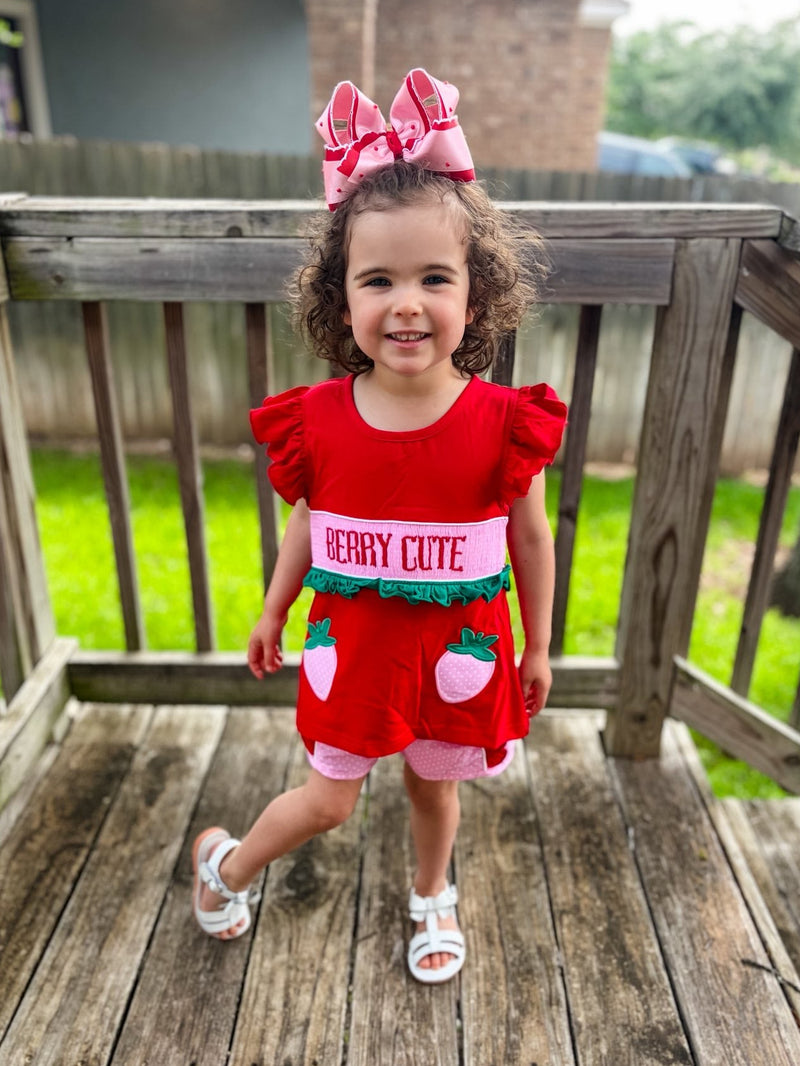 Berry Cute: Girls Shorts Set