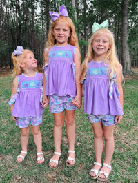 Salty Waves: Girls Shorts Set