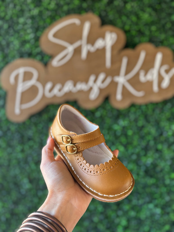 L'AMOUR- Tatiana Double Strap Mary Jane - Camel