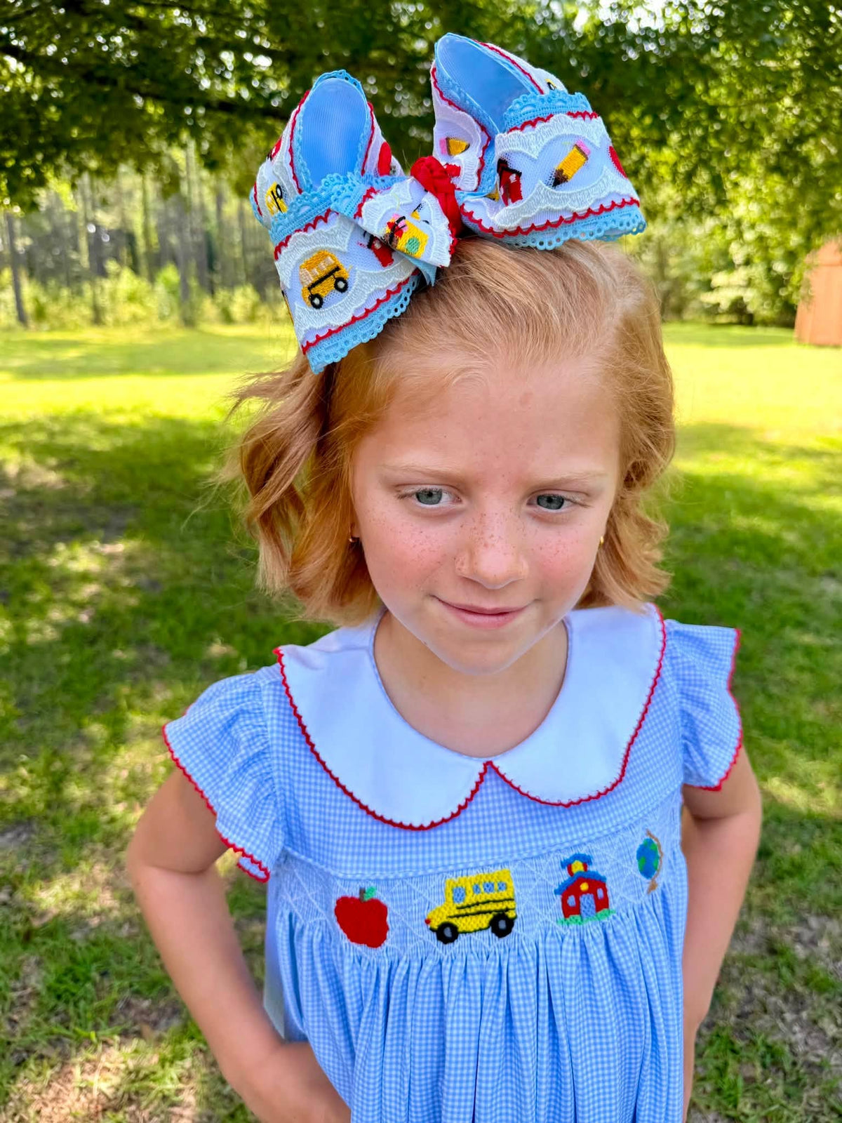 Little Scholars: Girls Dress + Lulu's Loops Custom Bow