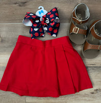 RTS : 3 Pleated Red Skort