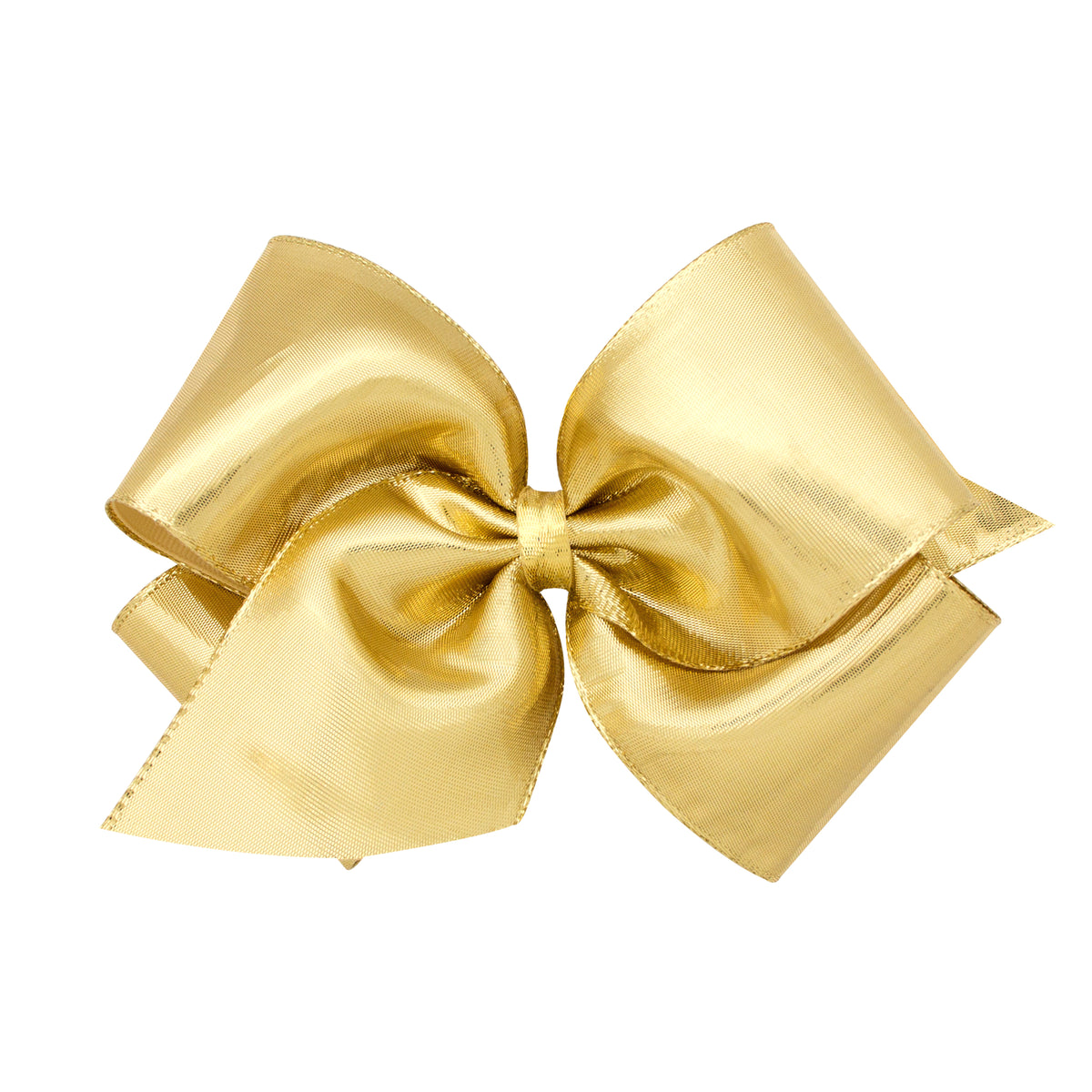 King Metallic Overlay Girls Hair Bow - GOLD