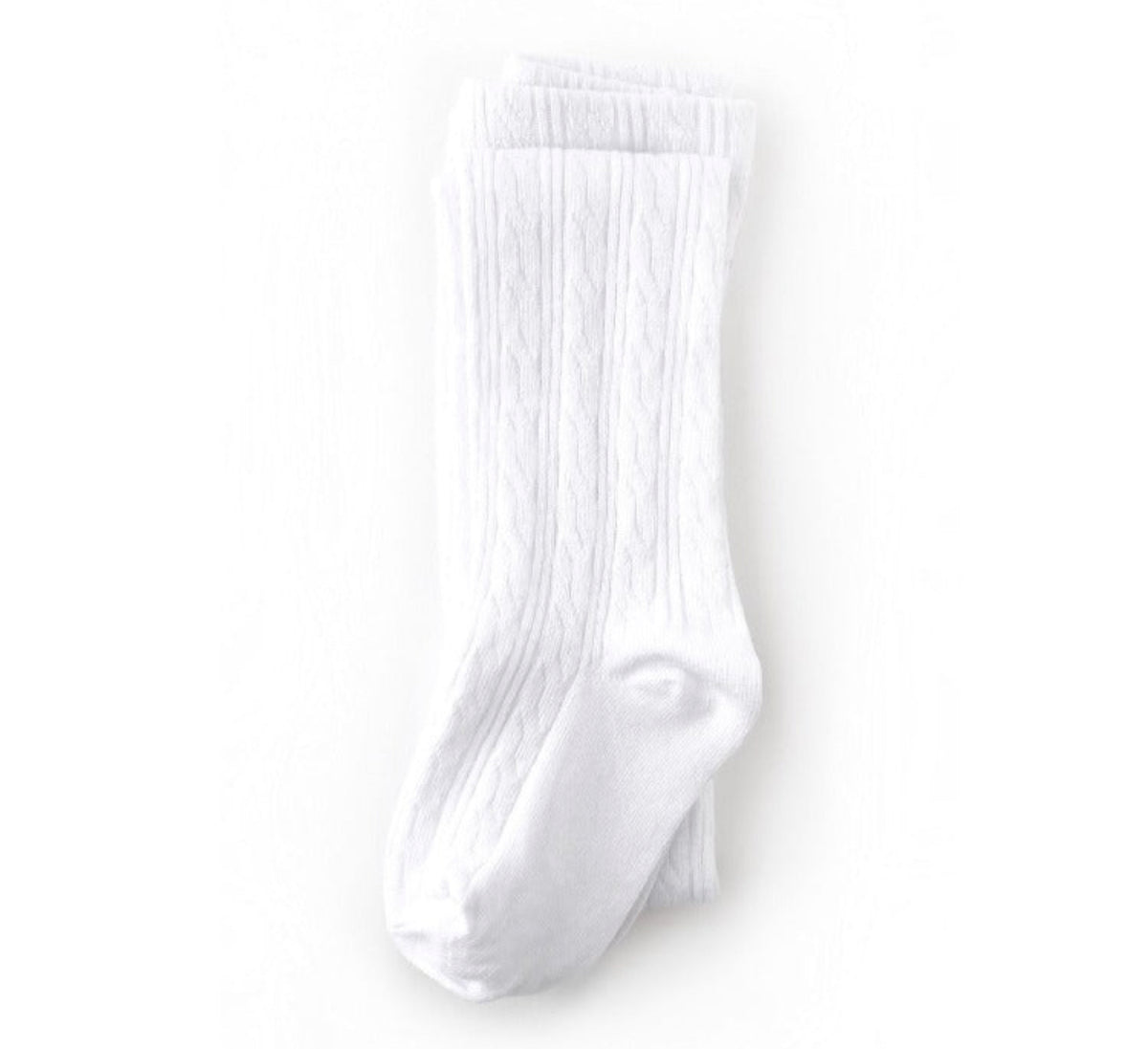 Little Stocking Company - White Cable Knit Tights