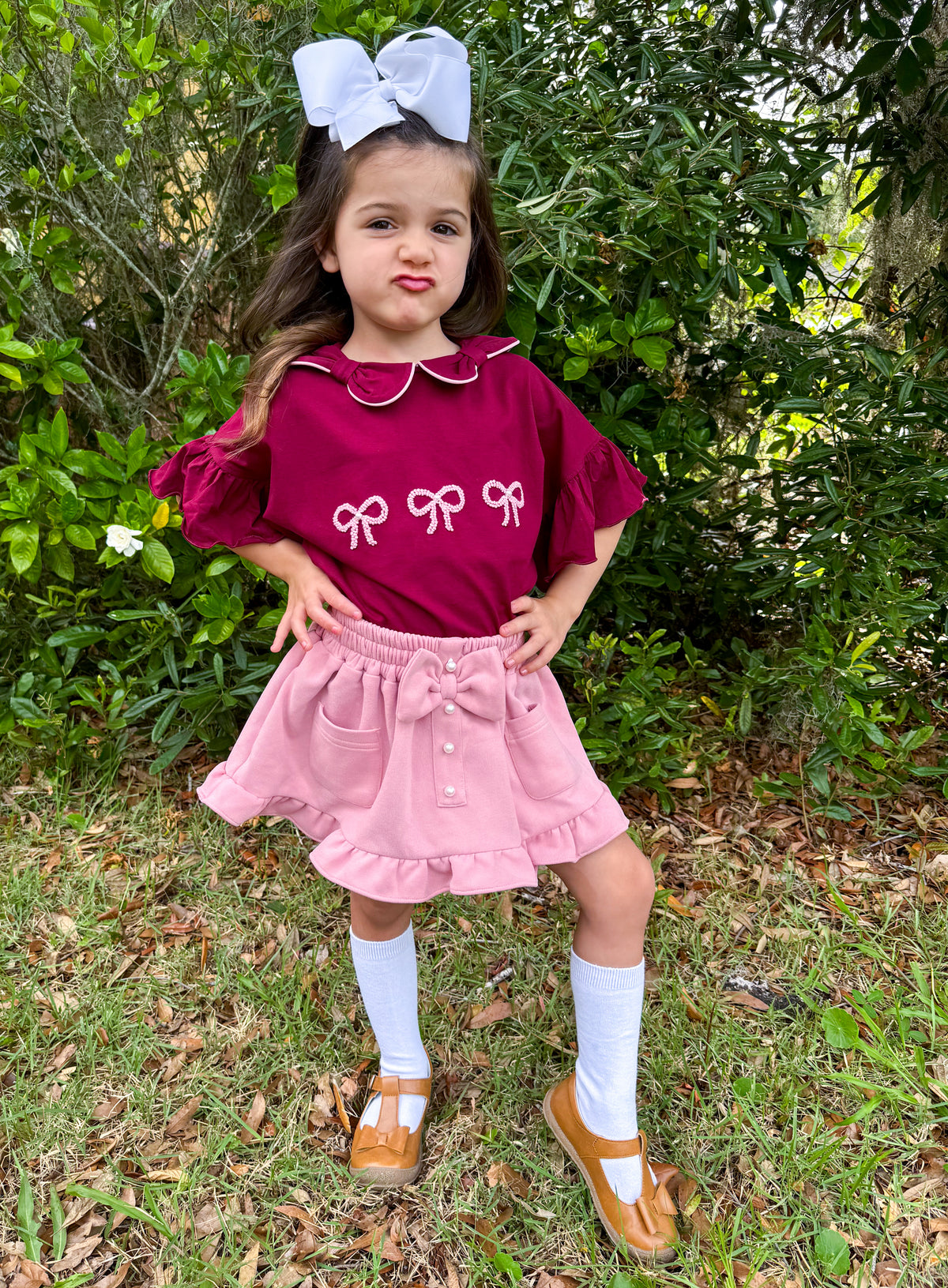 Blushing Pearl: Girls Skirt Set