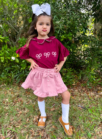 Blushing Pearl: Girls Skirt Set