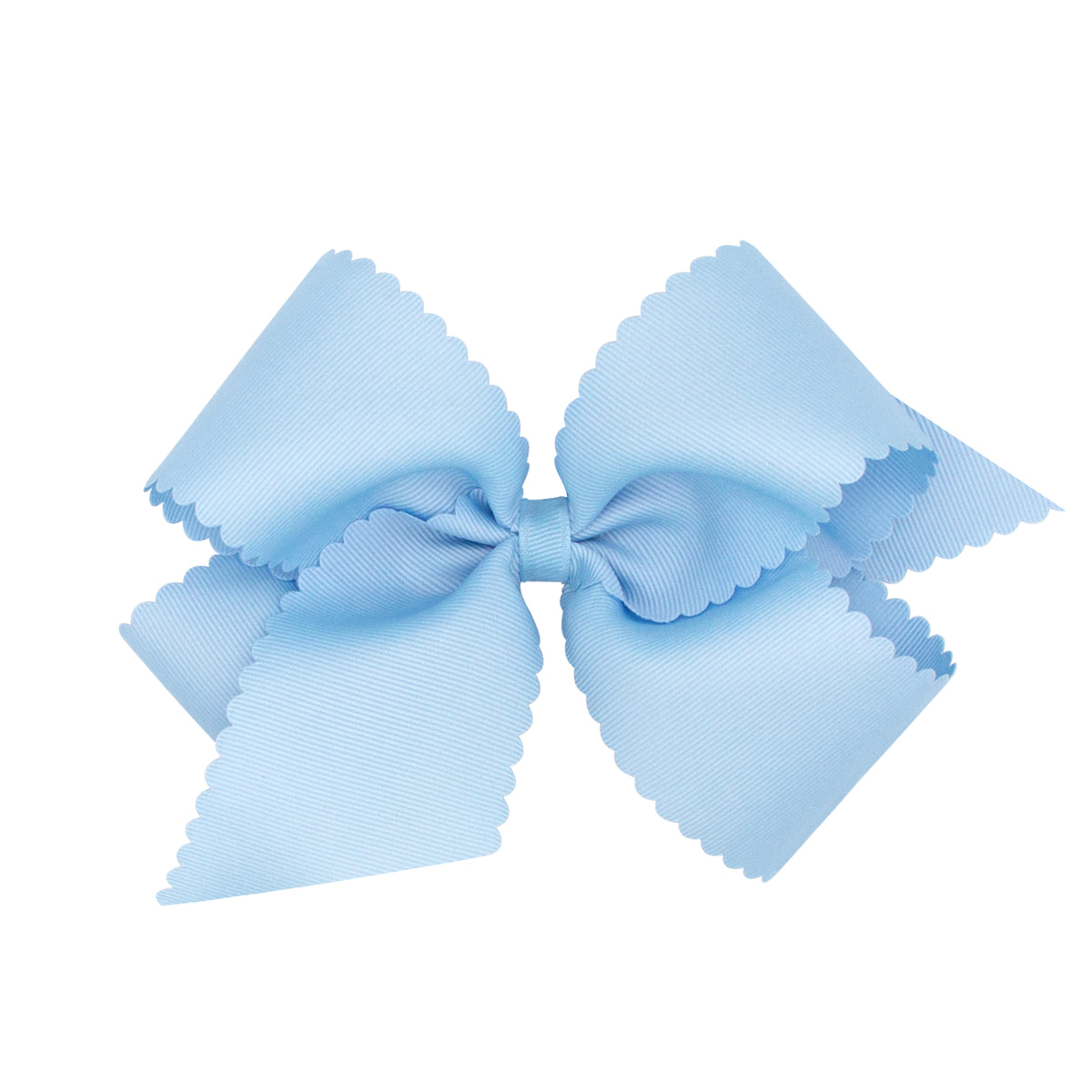 King Grosgrain Hair Bow Scalloped Edge- MILLENNIUM BLUE