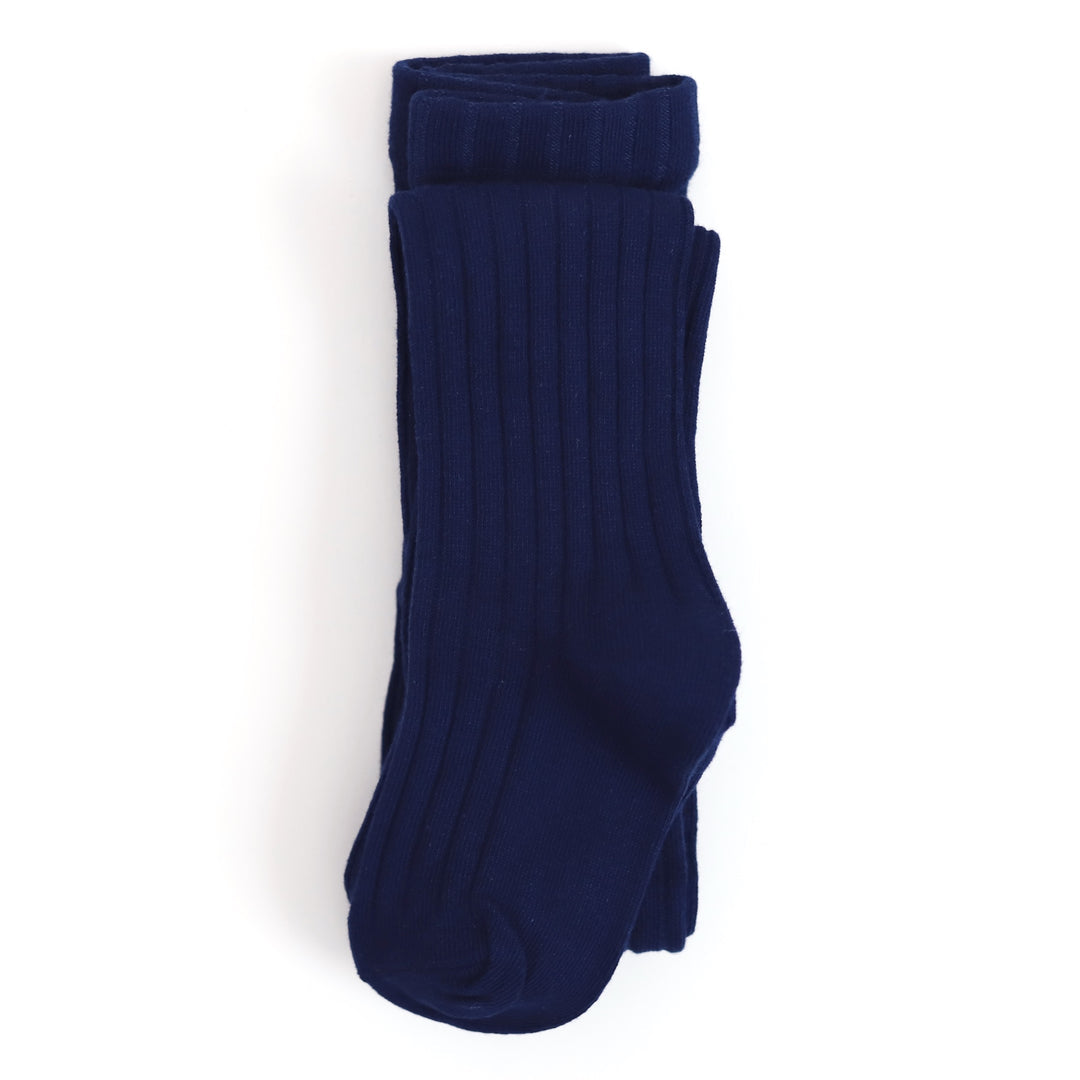 Little Stocking Company - Ribbed Knit Tights - Bright Navy