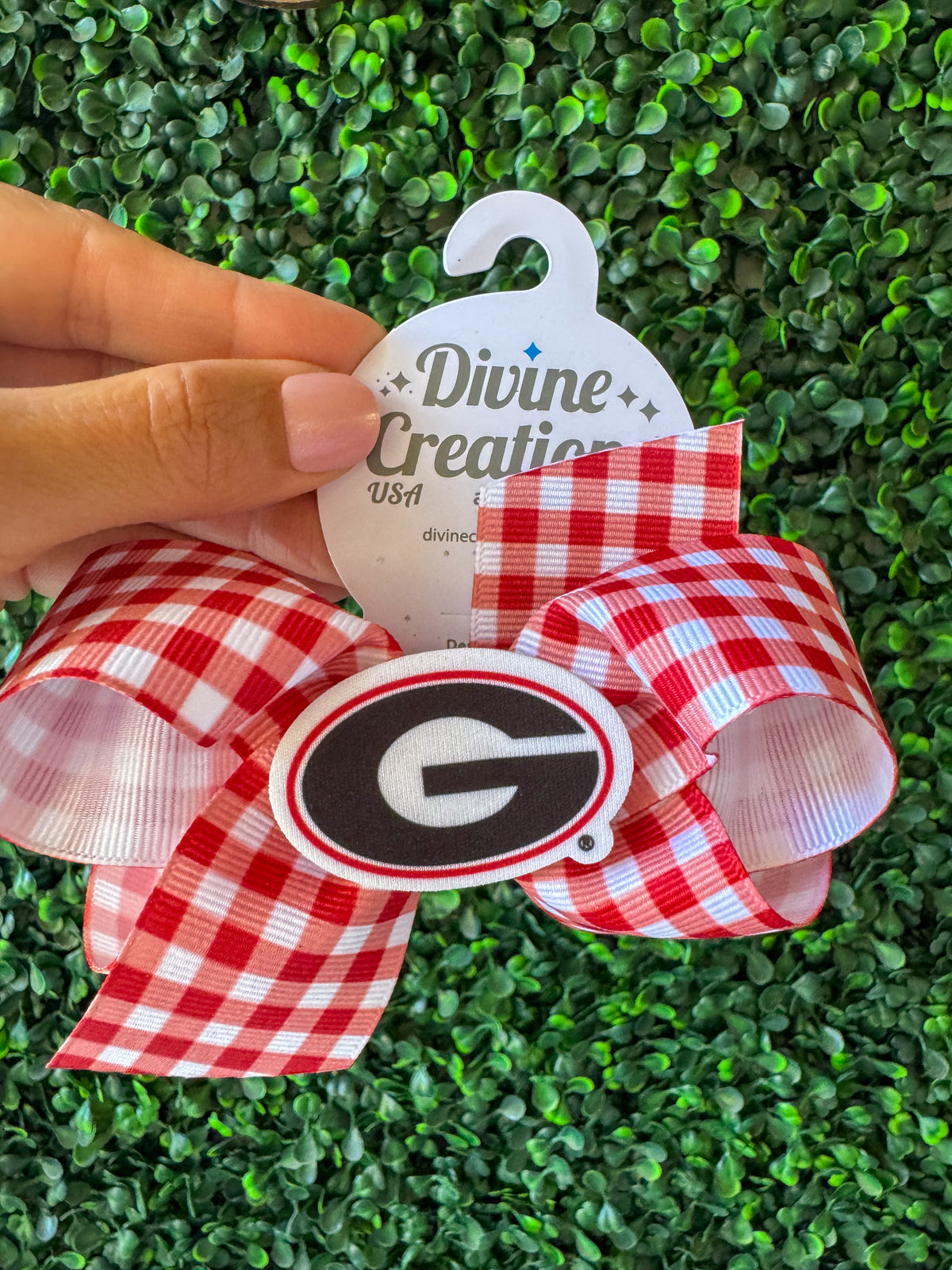 UGA Medium Gingham with Badge