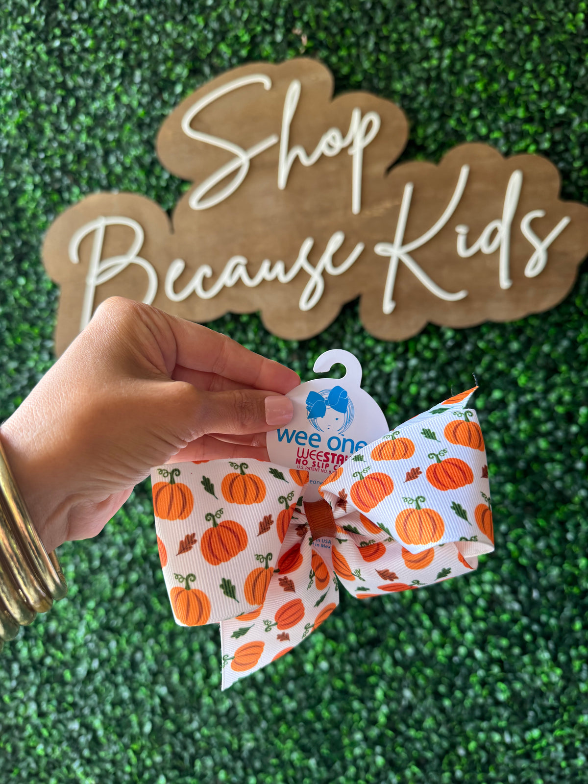 King Pumpkin Print Grosgrain Hair Bow