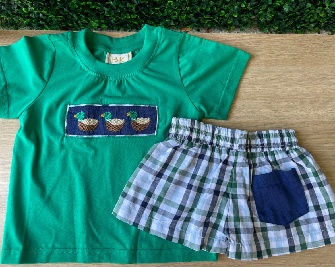 RTS: Ducks : Boys Smocked Short Set *Sz 5T*