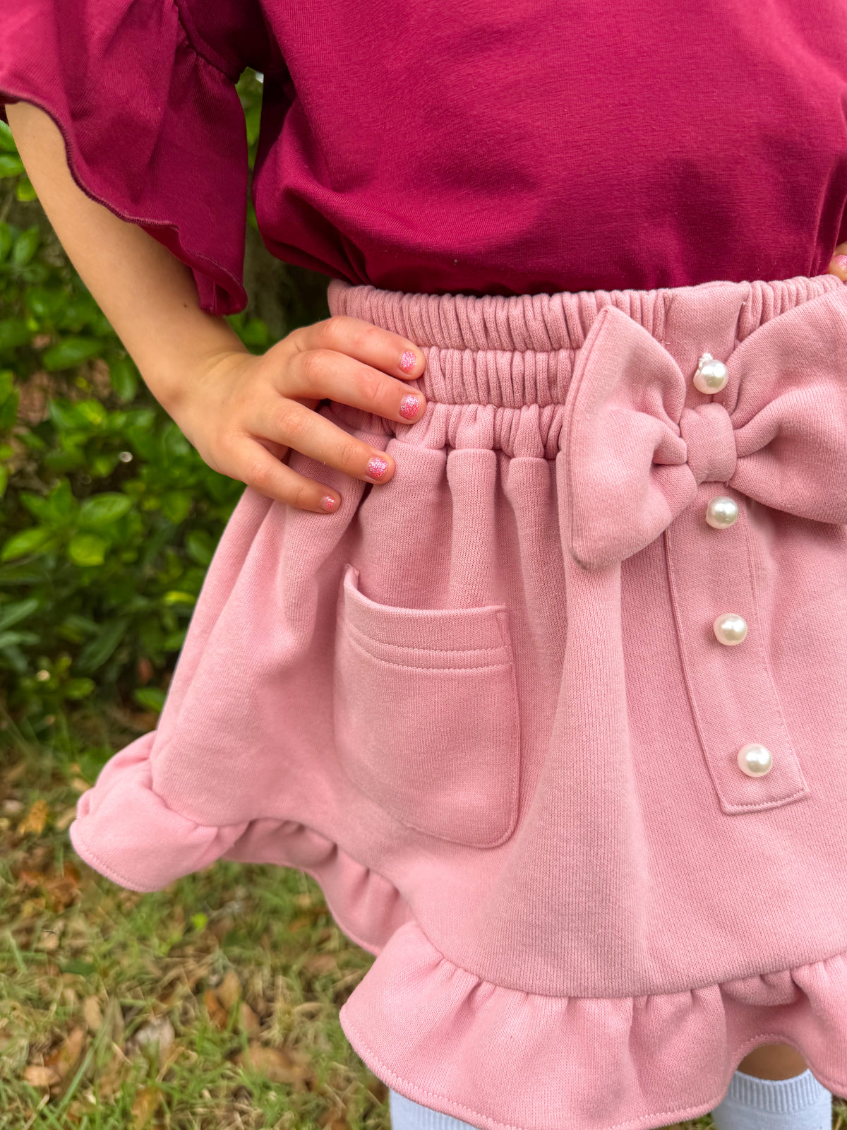 Blushing Pearl: Girls Skirt Set
