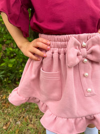 Blushing Pearl: Girls Skirt Set