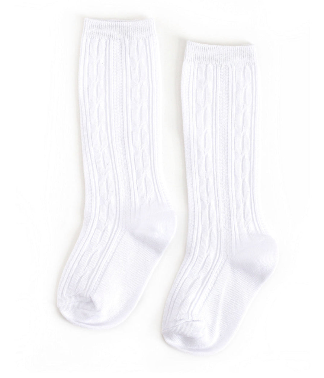 Little Stocking Company - White Cable Knit Knee High Socks