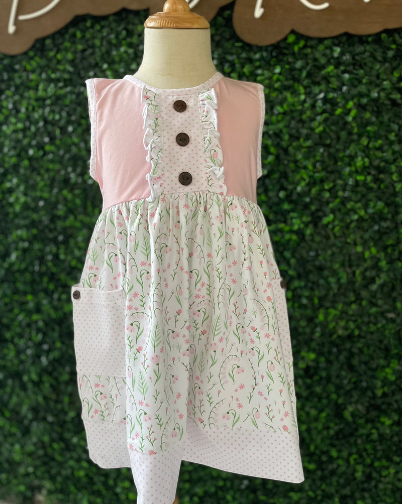 RTS: Everyday Spring Dress WITH fitted pink shorts