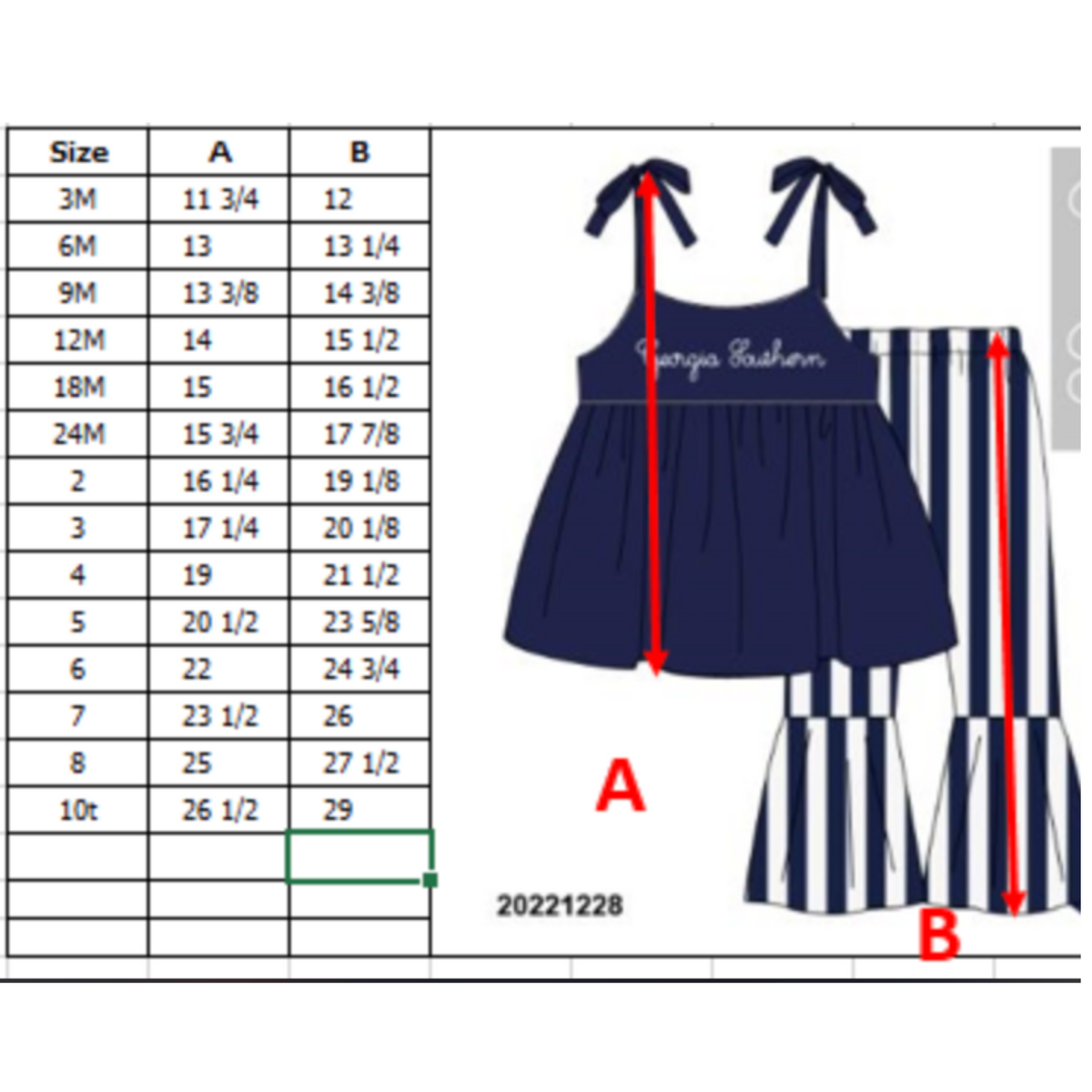 RTS: Team Stripes Girls Navy Pants Set