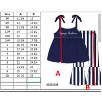 RTS: Team Stripes Girls Navy Pants Set