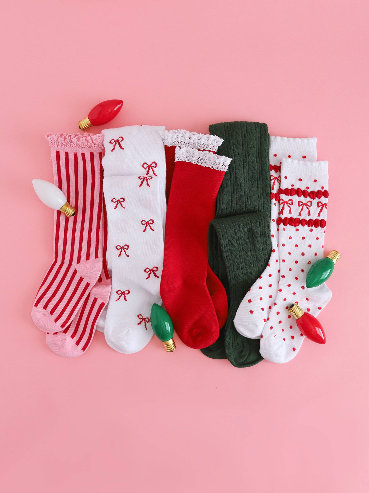 Candy Stripe Lace Top Knee High Socks