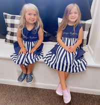 RTS: Team Stripes Girls Navy Dress