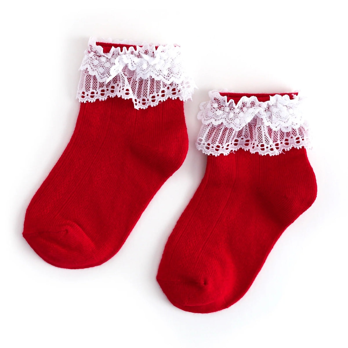 Little Stocking Company - Red Lace Bobby Socks